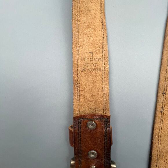 Hollister Brown Genuine Leather Belt Mens L 38 Seagull Logo - Picture 4 of 5